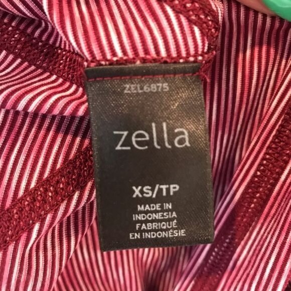 Zella XS Red White Striped Racerback Tank Top Activewear Stretch - Picture 6 of 7